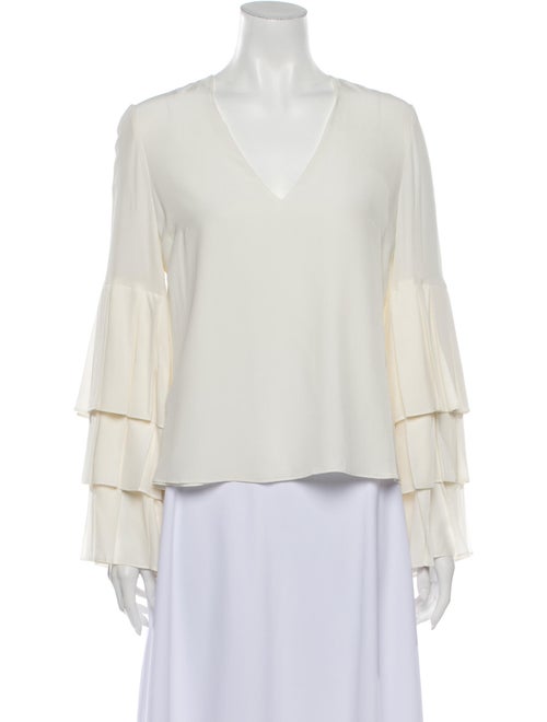 Alexis Silk V-Neck Blouse White