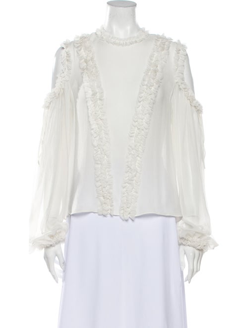 Alexis Silk Crew Neck Blouse White