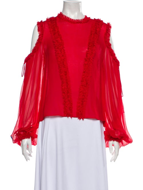 Alexis Silk Crew Neck Blouse Red