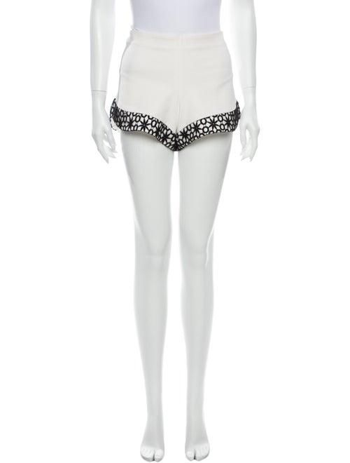 Alexis Lace Pattern Mini Shorts White