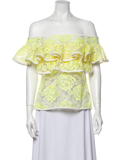 Alexis Floral Print Off-The-Shoulder Blouse Yellow