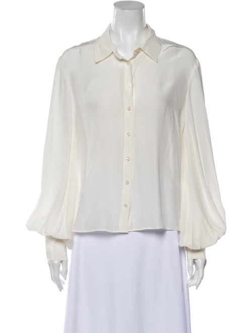 Alexis Silk Long Sleeve Button-Up Top