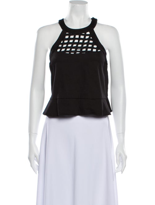 Alexis Halterneck Sleeveless Crop Top Black