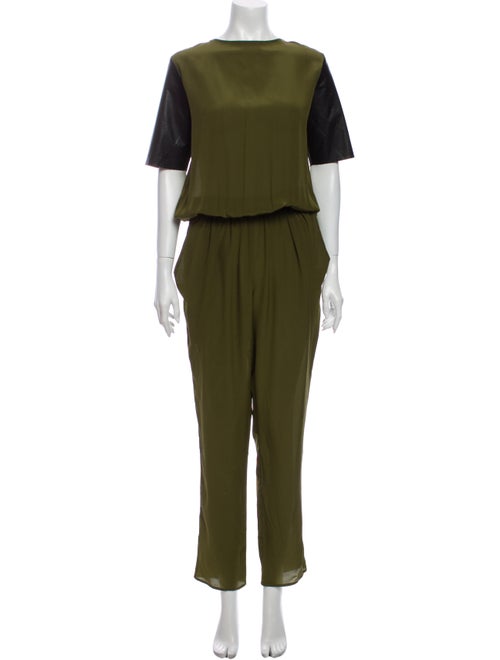Alexis Silk Crew Neck Jumpsuit Green