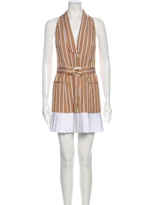 Alexis Striped Mini Dress Brown