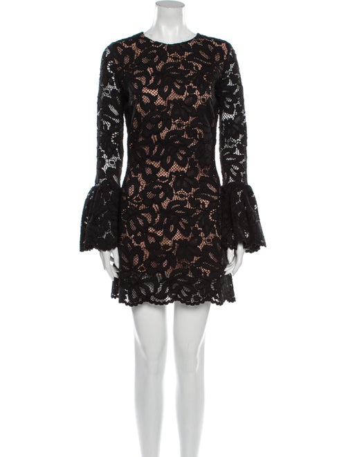 Alexis Lace Pattern Mini Dress Black