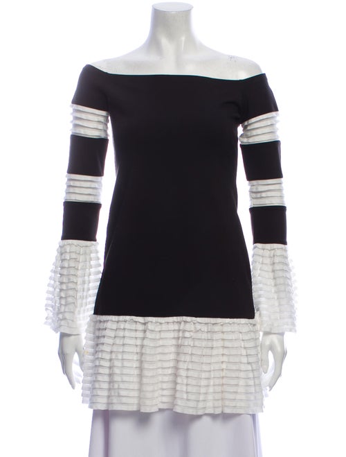 Alexis Colorblock Pattern Mini Dress Black