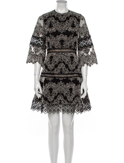 Alexis Lace Pattern Mini Dress Black