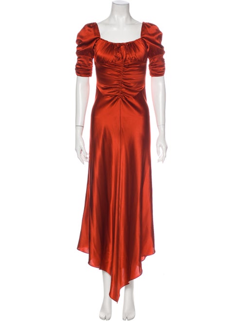 Alexis Silk Long Dress Orange