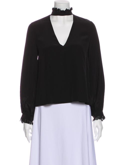 Alexis Silk Mock Neck Sweatshirt Black