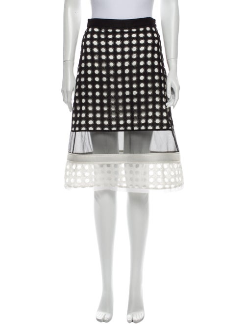 Alexis Polka Dot Print Knee-Length Skirt Black