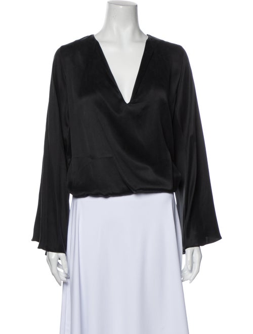 Alexis Silk V-Neck Blouse Grey