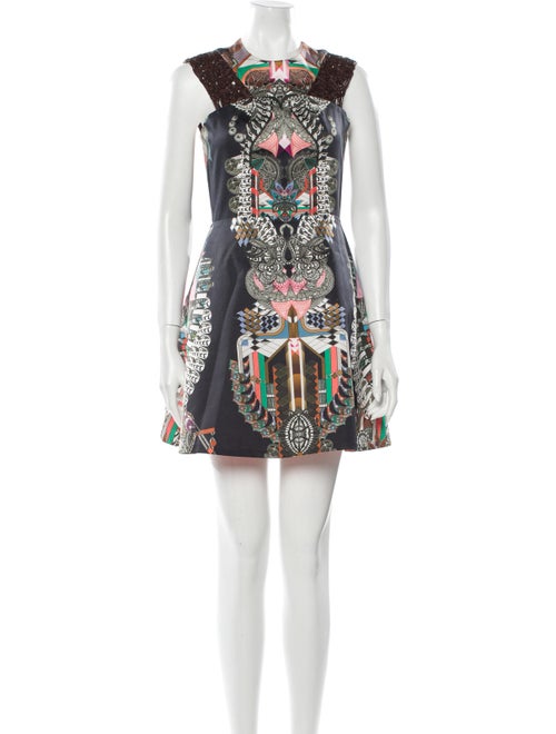 Alexis Printed Mini Dress Black