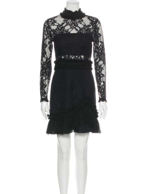 Alexis Lace Pattern Mini Dress Black