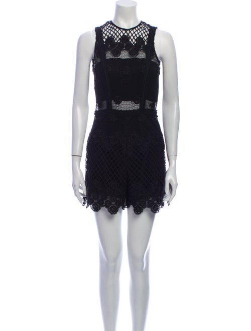 Alexis Crew Neck Romper Black