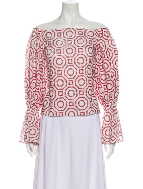 Alexis Printed Off-The-Shoulder Blouse Red