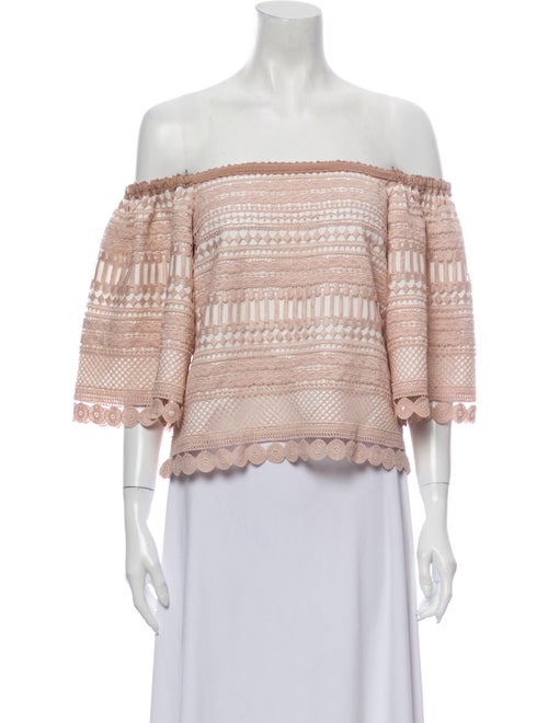 Alexis Lace Pattern Off-The-Shoulder Blouse