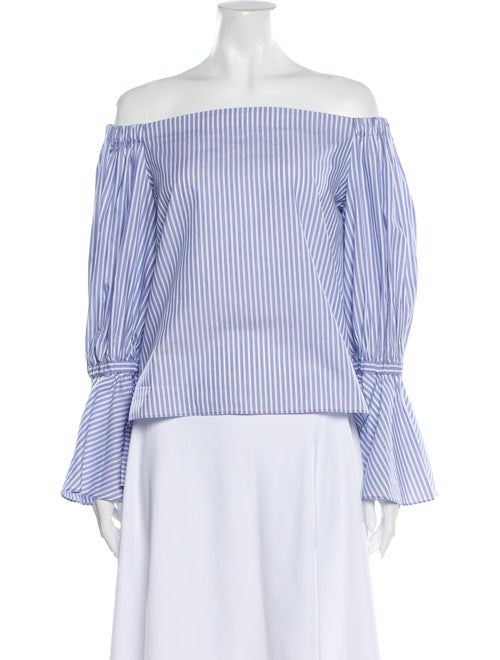 Alexis Striped Off-The-Shoulder Blouse Blue