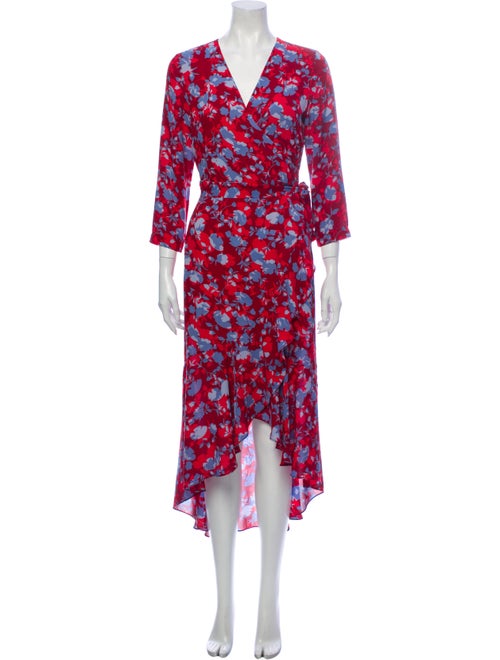 Alexis Floral Print Long Dress Red