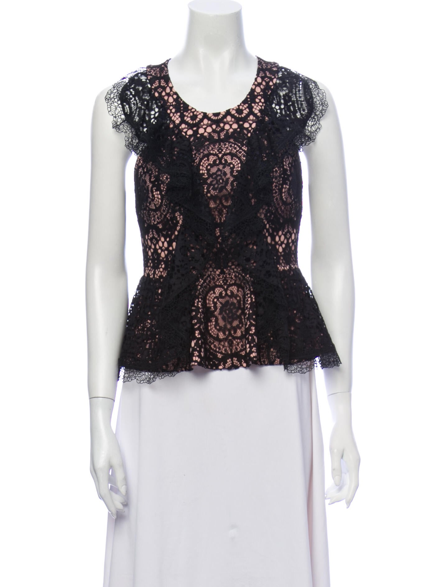 Alexis Lace Pattern Scoop Neck Top