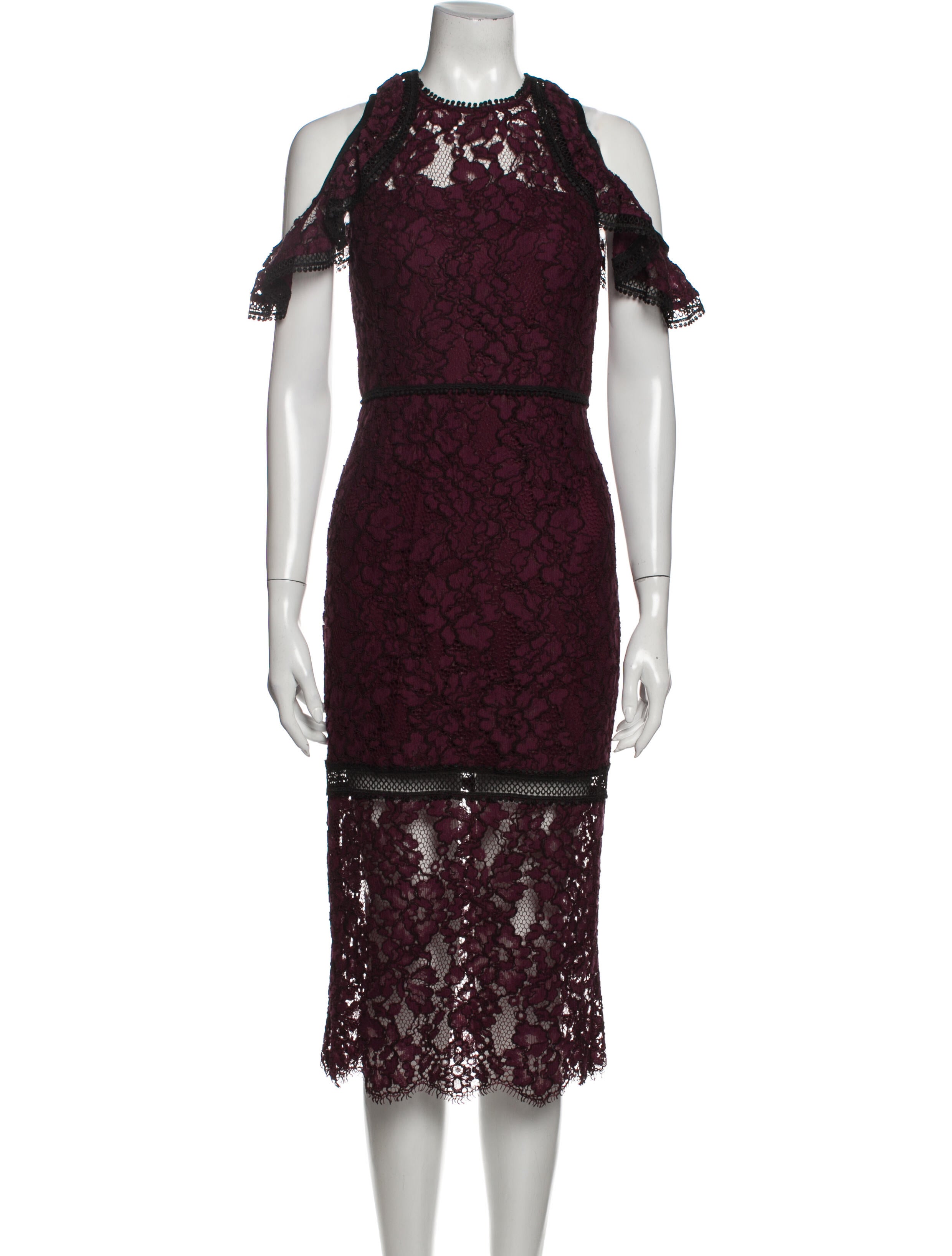 Alexis Lace Pattern Midi Length Dress
