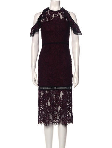 Alexis Dresses Lace Pattern Midi Length Dress XS