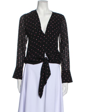 Alexis Polka Dot Print V-Neck Crop Top