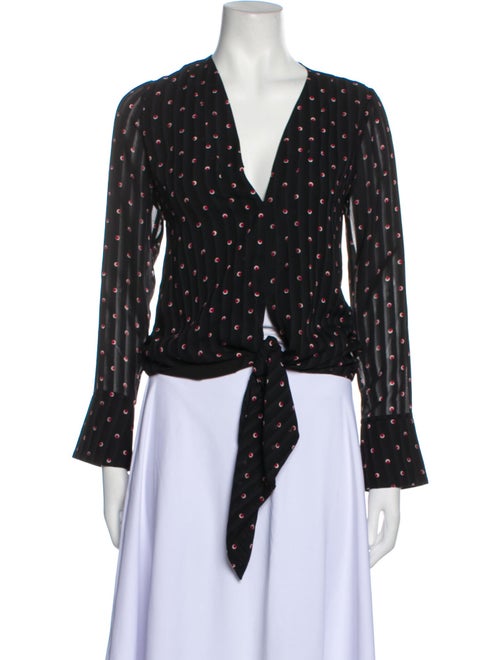 Alexis Polka Dot Print V-Neck Crop Top