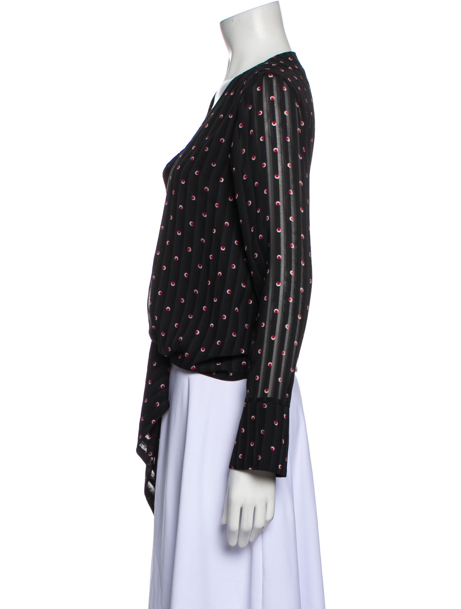 Alexis Polka Dot Print V-Neck Crop Top