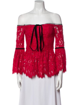 Alexis Lace Pattern Off-The-Shoulder Blouse