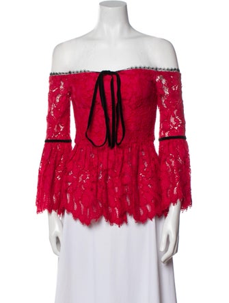 Alexis Lace Pattern Off-The-Shoulder Blouse