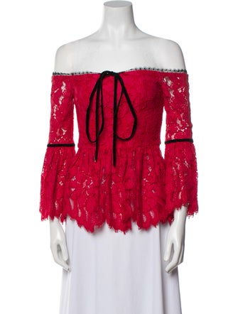 Alexis Lace Pattern Off-The-Shoulder Blouse