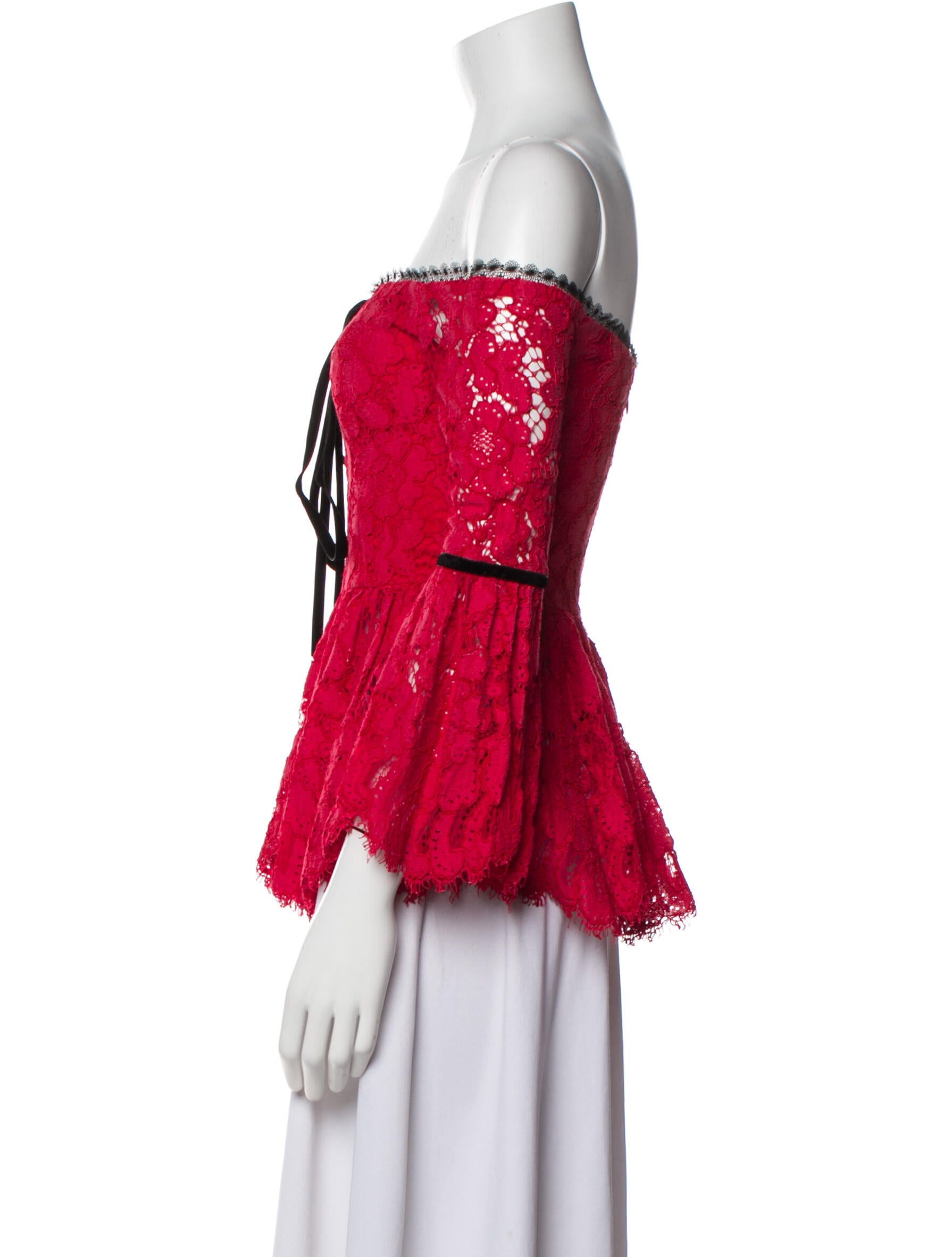 Alexis Lace Pattern Off-The-Shoulder Blouse