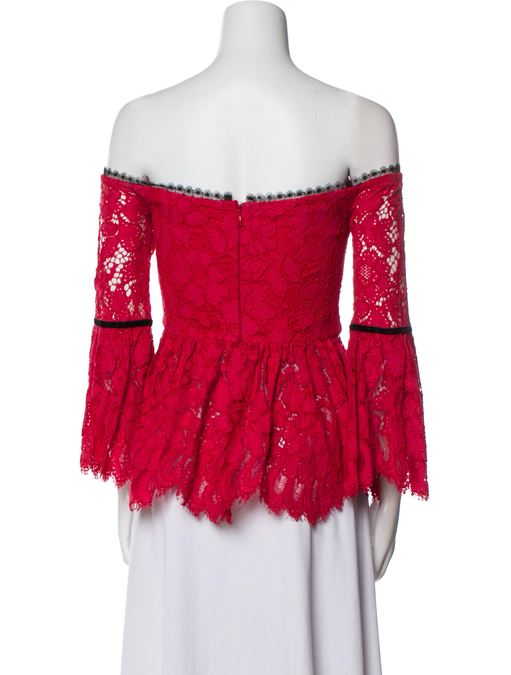 Alexis Lace Pattern Off-The-Shoulder Blouse