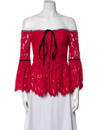 Alexis Lace Pattern Off-The-Shoulder Blouse