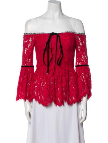 Alexis Tops Lace Pattern Off-The-Shoulder Blouse M