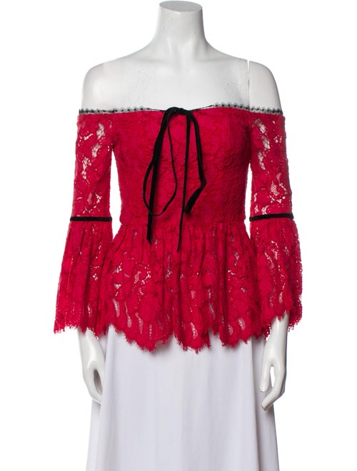 Alexis Lace Pattern Off-The-Shoulder Blouse