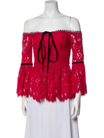 Alexis Lace Pattern Off-The-Shoulder Blouse