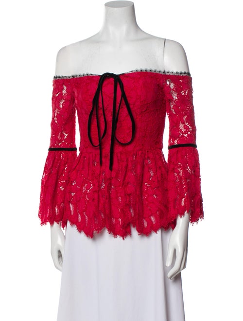 Alexis Lace Pattern Off-The-Shoulder Blouse
