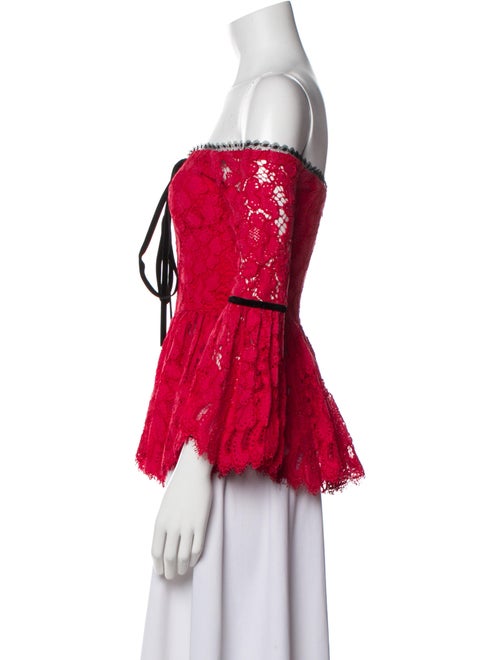 Alexis Lace Pattern Off-The-Shoulder Blouse