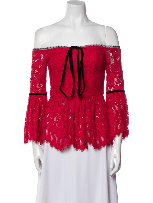 Alexis Lace Pattern Off-The-Shoulder Blouse