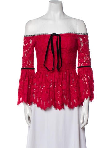 Alexis Tops Lace Pattern Off-The-Shoulder Blouse M