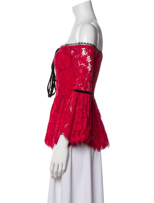Alexis Lace Pattern Off-The-Shoulder Blouse