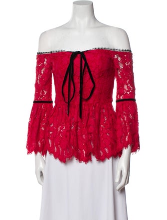 Alexis Lace Pattern Off-The-Shoulder Blouse