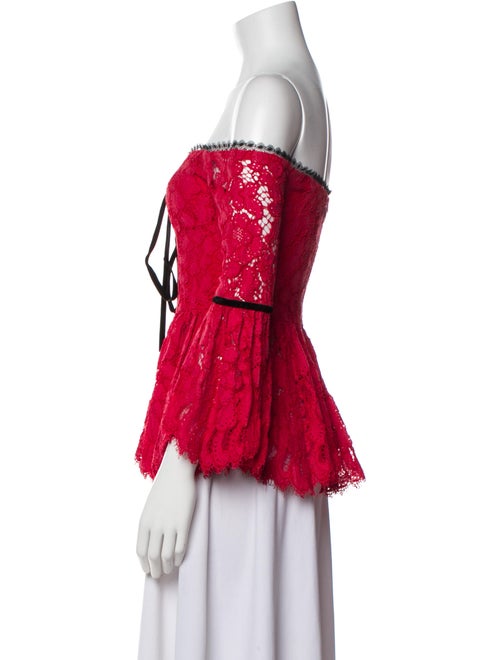 Alexis Lace Pattern Off-The-Shoulder Blouse