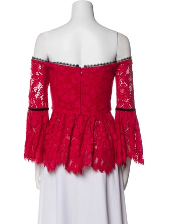 Alexis Lace Pattern Off-The-Shoulder Blouse