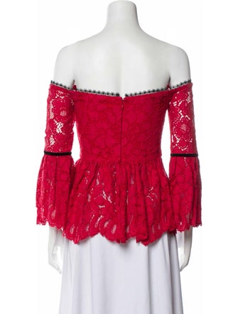 Alexis Lace Pattern Off-The-Shoulder Blouse