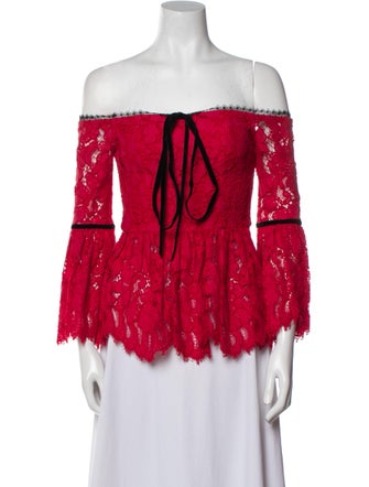 Alexis Lace Pattern Off-The-Shoulder Blouse