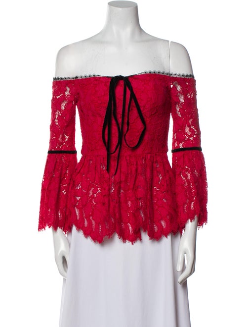 Alexis Lace Pattern Off-The-Shoulder Blouse