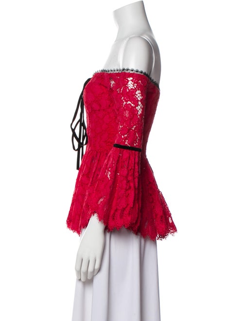 Alexis Lace Pattern Off-The-Shoulder Blouse